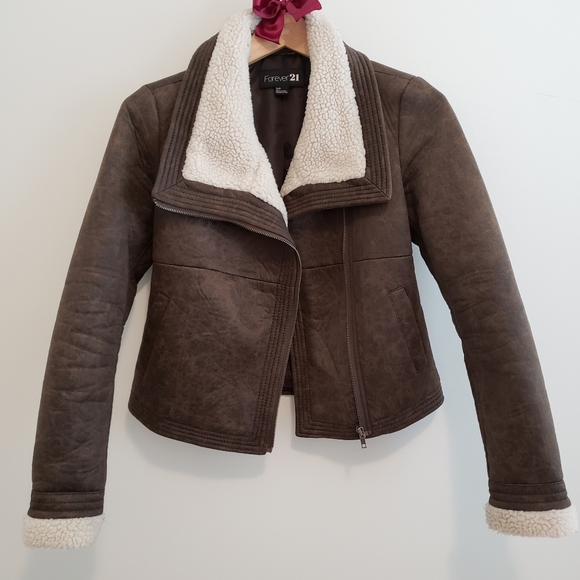 Forever 21 Jackets & Blazers - Brown Faux Leather Jacket